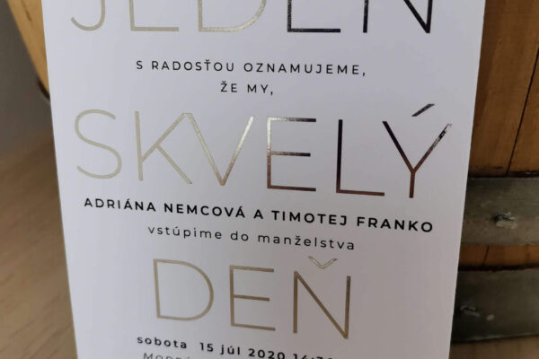 metalické svadobné oznámenie