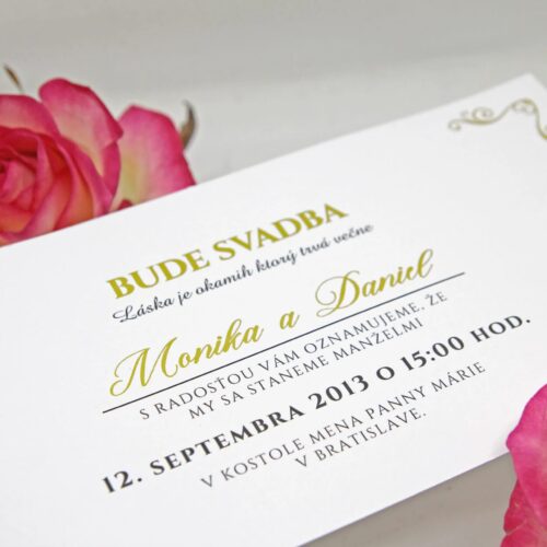 zlaté svadobné oznámenie bude svadba
