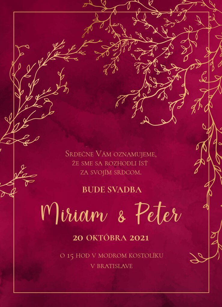luxusné svadobné oznámenie