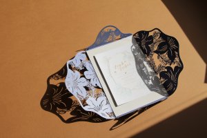 laser cut svadobné oznámenie