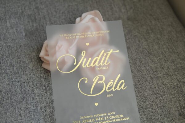 transparentné svadobné oznámenie