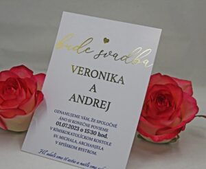 zlaté svadobné oznámenie bude svadba
