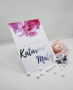 transparentné svadobné oznámenie silver love