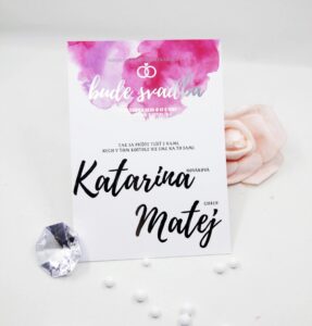 transparentné svadobné oznámenie silver love