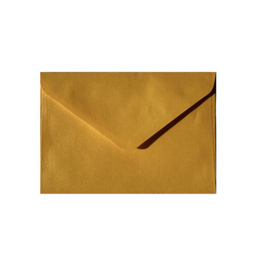 obálka na svadobné oznámenie yellow metallic C6