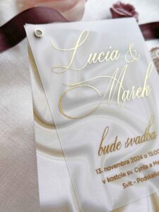 Luxusné svadobné oznámenie Satén