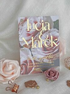 Dvojvrstvové svadobné oznámenie Roses