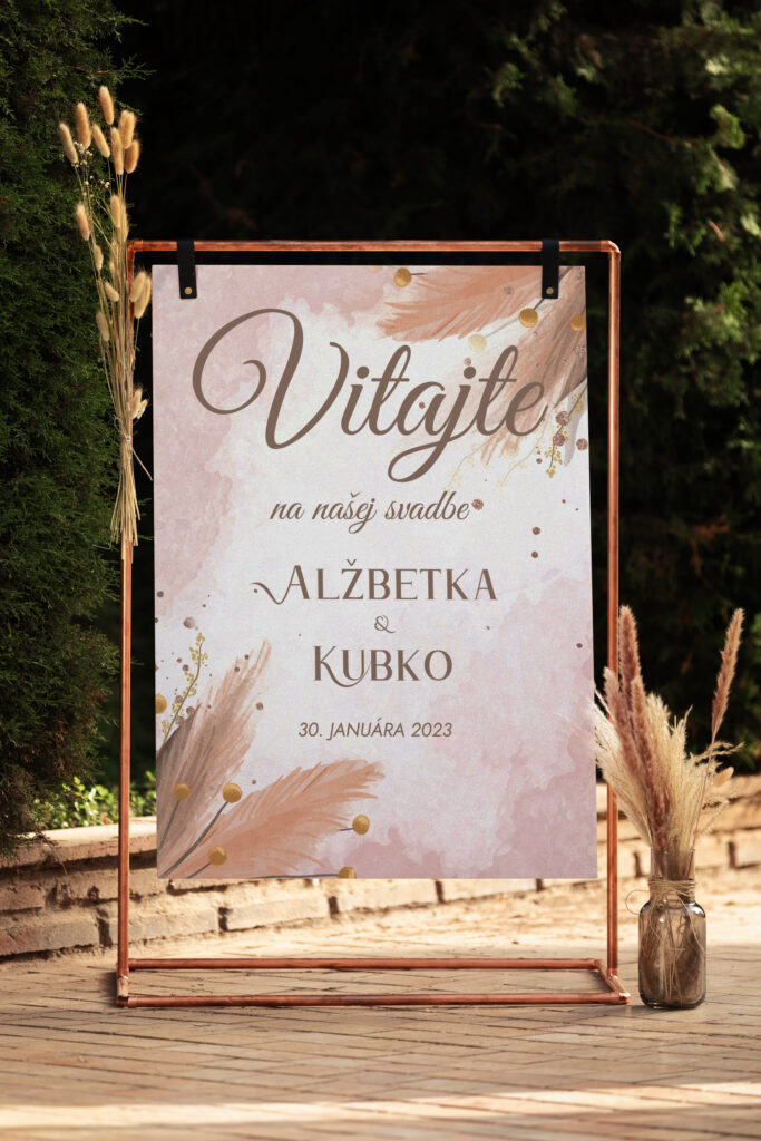 Uvítacia tabuľa na svadbu NO45