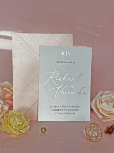 luxusné svadobné oznámenie s metalickou potlačou