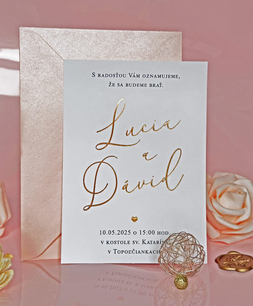 Zlaté svadobné oznámenie Venice