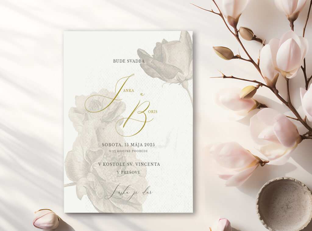 luxusné zlaté svadobné oznámenie