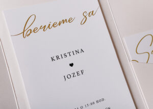 rozkladacie svadobné oznámenie biele
