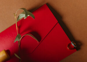 rozkladacie svadobné oznámenie červené