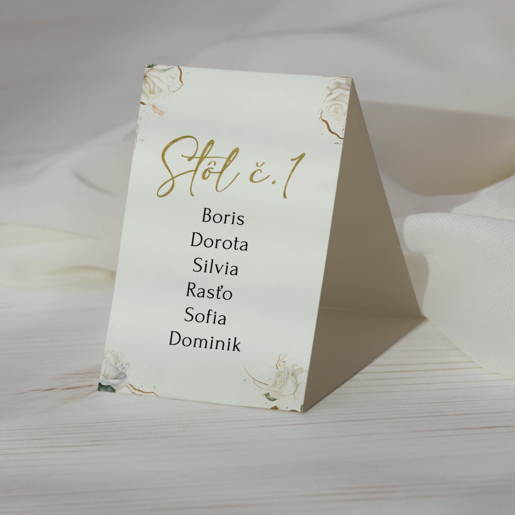 Číslo na svadobný stôl podľa vašej rodiny