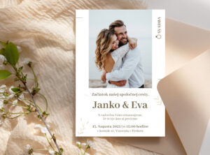 svadobné oznámenie s fotkou
