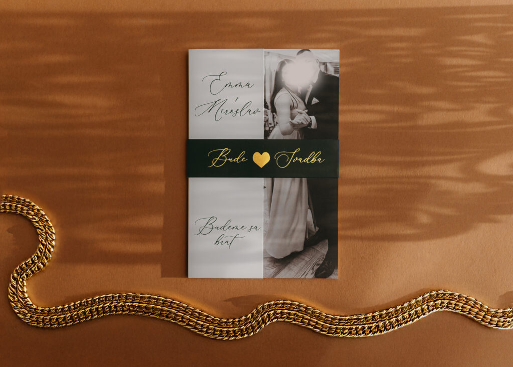 Rozkladacie svadobné oznámenie s fotkou