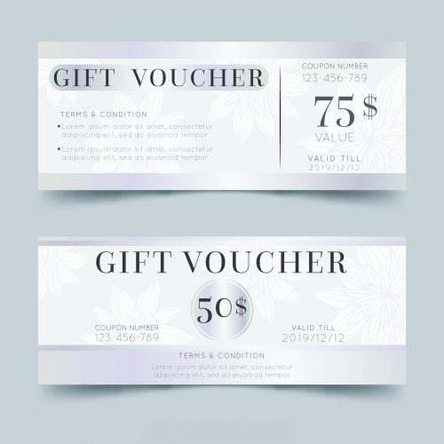 Tlač darčekových poukážok - DP 1 strieborná