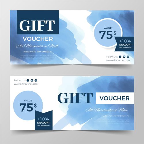 Tlač darčekových poukážok - DP 2 modrá