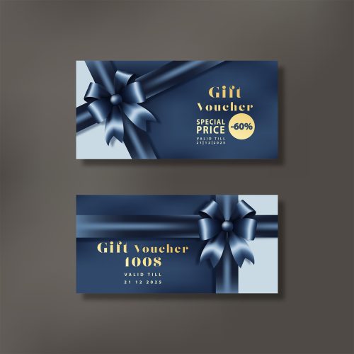 Tlač darčekových poukážok - DP 3 modrá