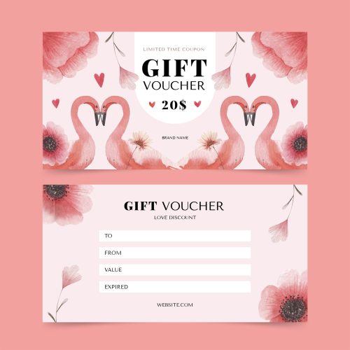 Tlač darčekových poukážok - DP 4 ružová