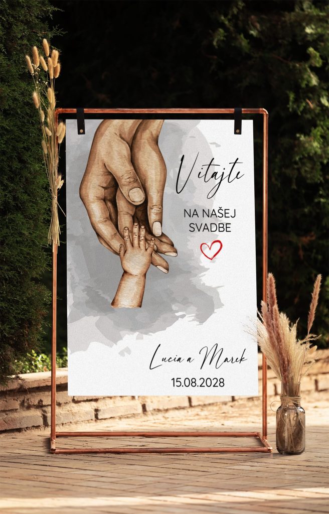 Svadobná uvítacia tabuľa Dlane