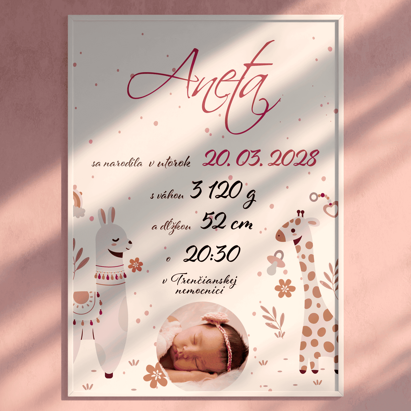 tabuľka o narodení