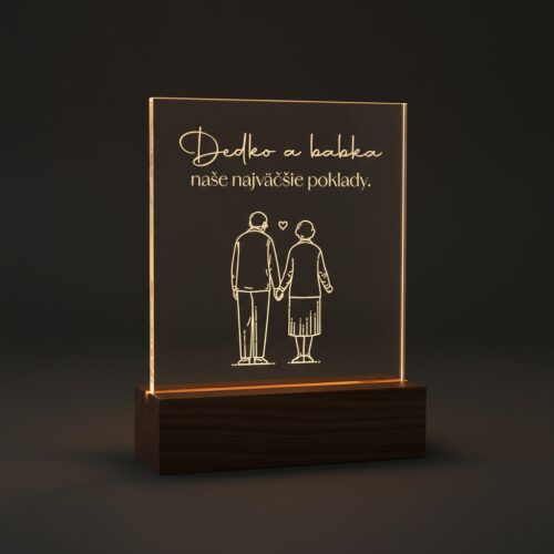 darčeková svietiaca lampa pre babku a dedka