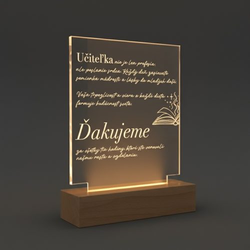 darčeková svietiaca lampa pre učiteľku
