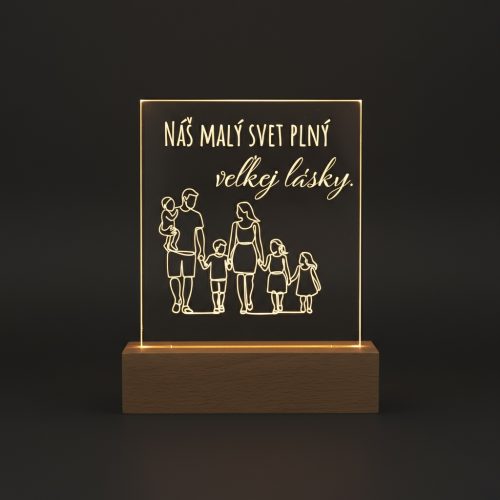 darčeková svietiaca lampa rodina