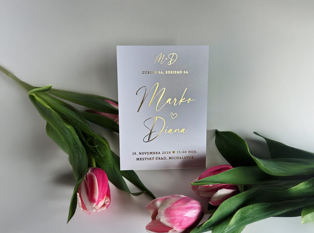 Luxusné transparentné svadobné oznámenie Love dream