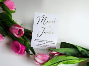 svadobné oznámenie luxusné, mliečny plast, metalická razba