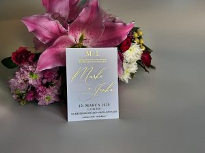 svadobné oznámenie transparentné s metalickou razbou