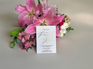 svadobné oznámenie luxusné, mliečny plast, metalická razba