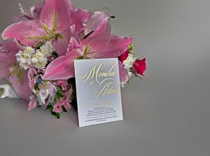 svadobné oznámenie transparentné s metalickou razbou