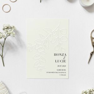 svadobné oznámenie so slepotlačou, emboss,deboss