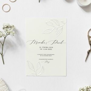 svadobné oznámenie so slepotlačou, emboss,deboss