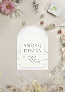 svadobné oznámenie polkruhové vyrezávané