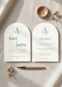 svadobné oznámenie polkruhové vyrezávané