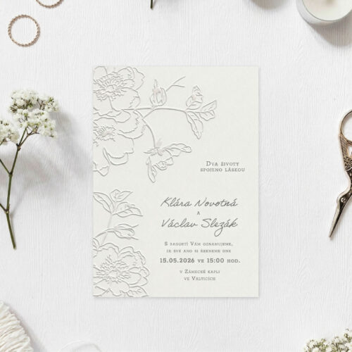 svadobné oznámenie emboss