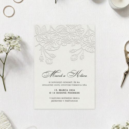 svadobné oznámenie emboss
