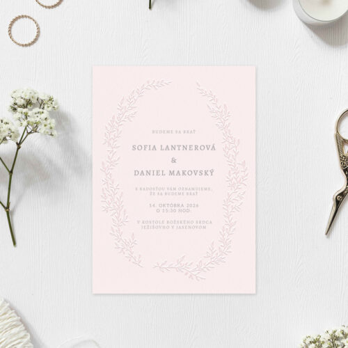 svadobné oznámenie emboss