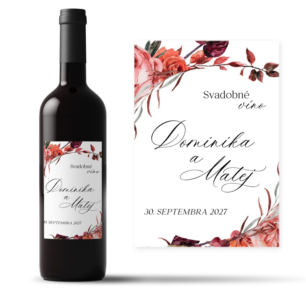 Etiketa na svadobné víno E ROZ23