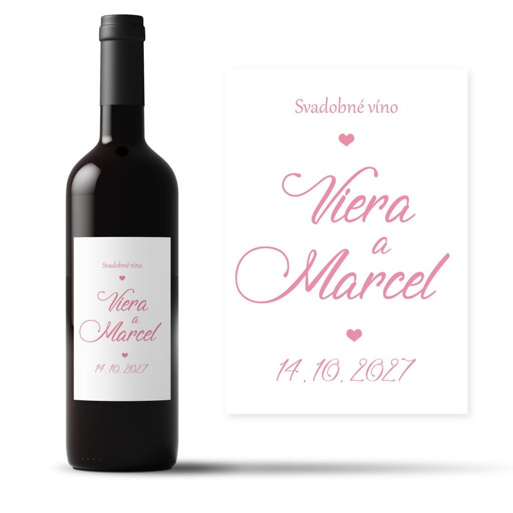 Etiketa na svadobné víno E Rose Love